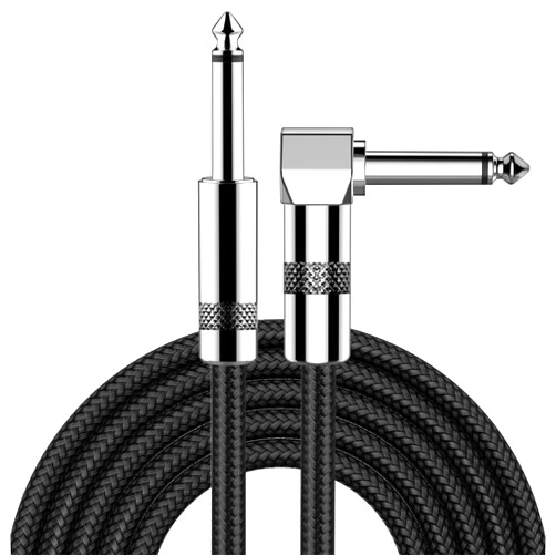 New bee Guitar Cable 10ft Electric Instrument Bass AMP Cord for Electric Mandolin, Pro Audio (Right Angle to Straight, Black)