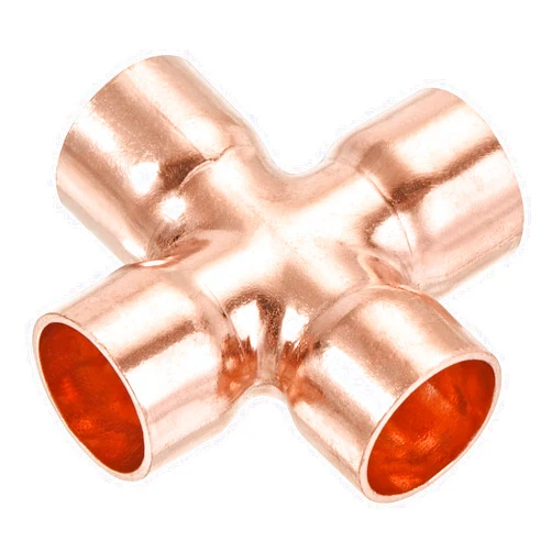 MECCANIXITY 16mm x 1mm 4 Ways Copper End Feed Equal Cross Pipe Fitting for HVAC