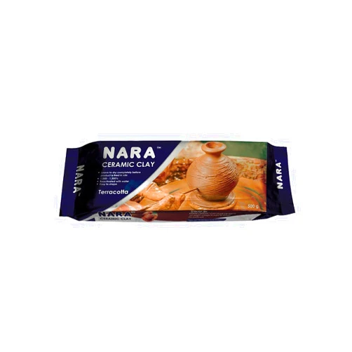 NARA Ceramic Clay - 1.10lbs, 1 Color, 1 Block, (Terracotta),Clay for Pottery, Natural Modeling Clay | Great for Making of Ceramic, Sculpting, Wheel Throwing, Hand Building and More!