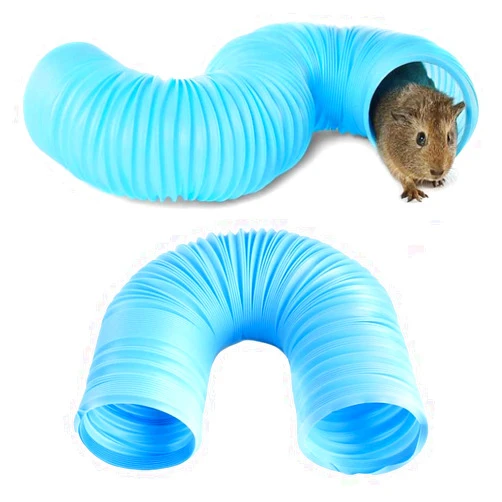 SquEqu 2 Pack Hamster Tunnel Ferrets Fun Tunnels Foldable Exercising Training Tubes Hideout Pipe Toy for Guinea Pigs Chinchillas Gerbils Mouse Rabbit Small Animal Pet Rats