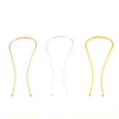 Teensery 3 Pcs Simple U Shaped Metal Hair Pin Hair Stick DIY Hair Fork Hair Accessories for Women and Girls, 3 Colors