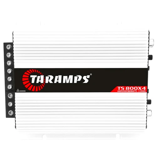 Taramp's Taramps TS 800x4 Car Audio Multichannel Amplifier 800 Watts Rms 2 Ohms 4 Channel 2 Bridged Channel Full Range Crossover, RCA/High Level Input, Class D