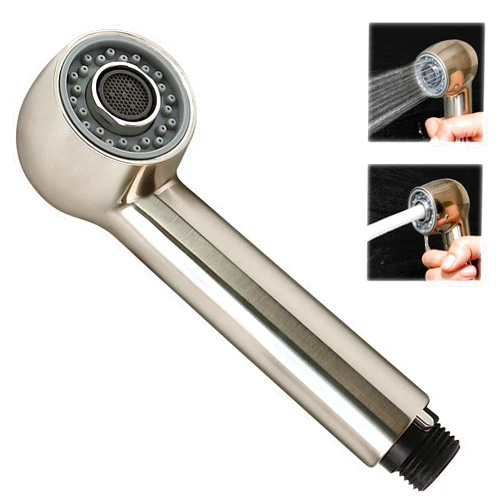 BuleVina Pull Down Kitchen Sink Faucet Sprayer Head Replacement, G 1/2 Straight Thread, 2 Functions Pull Out Nozzle Head Tap Sprayer Spout Part for Bathroom Brushed Nickel, PFS4-BN