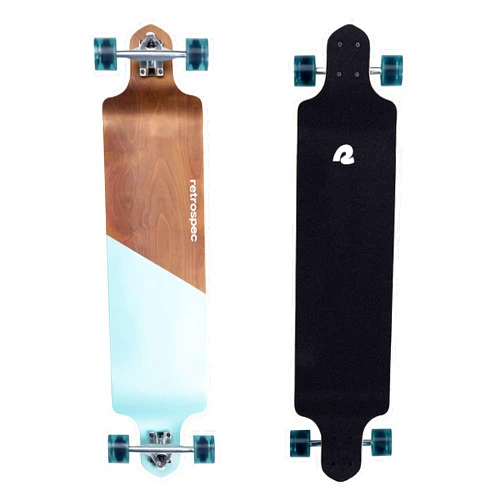 Retrospec Tidal 41-inch Drop-Down Longboard Skateboard Complete 9-Ply Canadian Maple Wood Build Cruiser for Commuting, Cruising, Carving & Downhill Riding