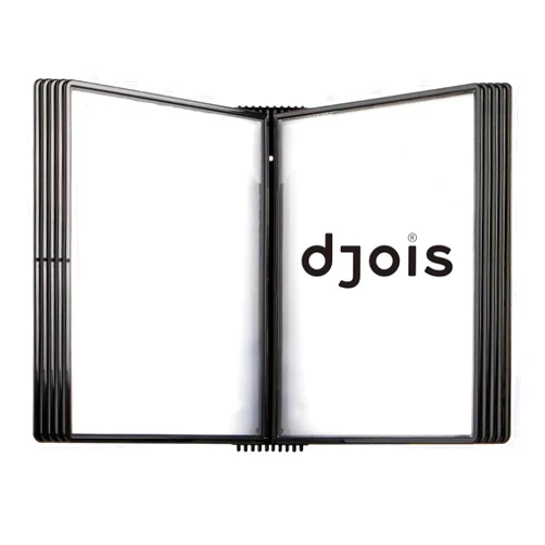 Tarifold DJOIS by Tarifold - Wall Mount Reference System - Durable ABS Plastic & Metal - Letter-Size - 10 Double-Sided Display Pockets - 20 Sheet Capacity - Easy-Load - Made in Denmark - Black