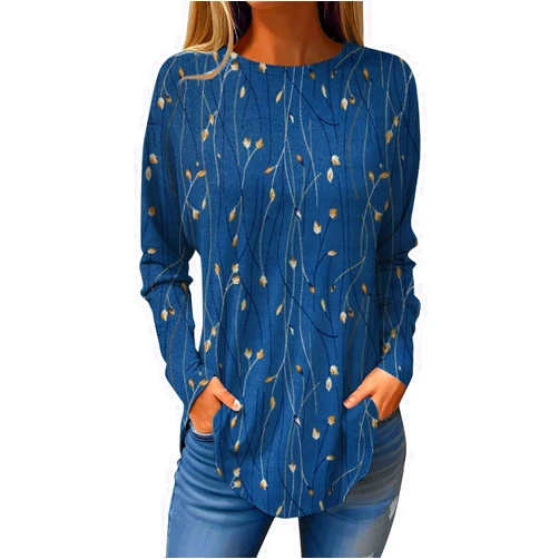 GOFULY Shirts for Women Dressy Casual Fall Solid Tunic Tops Blouses Casual Long Sleeve Sexy Tops Winter Crew Neck Sweatshirts