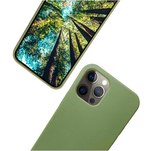 eplanita Eco iPhone 12 Pro Max Mobile Phone Case, Biodegradable Plant Fibre and Soft TPU, Drop Protection Cover, Eco Friendly Zero Waste (iPhone 12 Pro Max, Khaki)