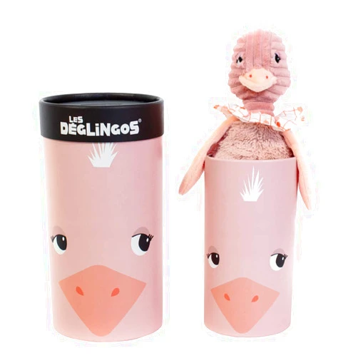 LES DÉGLINGOS Deglingos Big Simply Pomelos - Ostrich In Box Plush Toy Pink