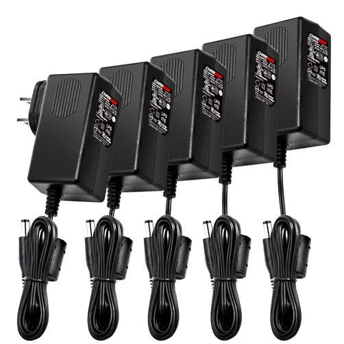 Chanzon 12V 1A UL Listed 12W AC DC Switching Power Supply Adapter (Input 100-240V, Output 12 Volt 1 Amp, 6Ft Cord, 12 Watt Max) Wall Wart Transformer Charger for DC12V Security CCTV Camera (5-Pack)