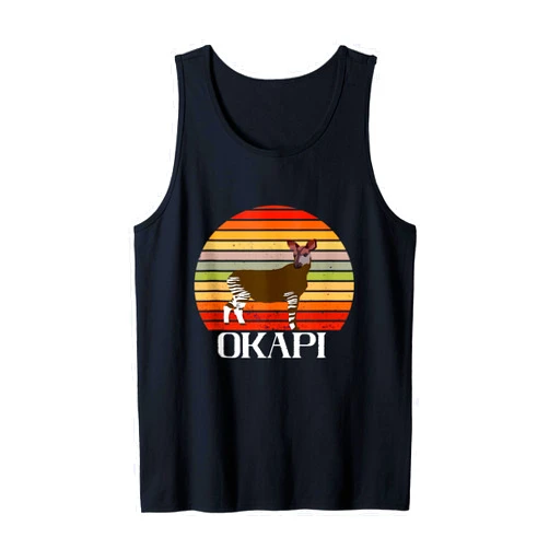 Funny Okapis Giraffes Okapia Lovers Retro Funny Okapi Vintage Forest Giraffe Okapi Lover Okapi Tank Top