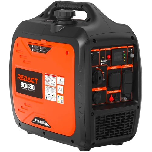 Redact 3800W Lightweight Portable Inverter Generator with Clean Power for Home, Camping, RV, Tailgating & Emergencies | Eco-Mode, CO Protection, Parallel Ready, Ultra-Quiet Gas Generator