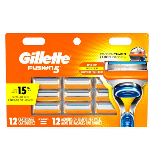 Gillette Fusion5 Men's Razor Blades, 12 Blade Refills