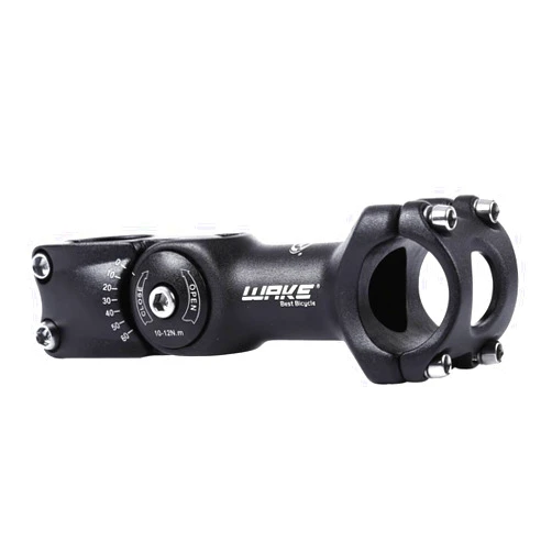 WAKE MTB Stem 31.8 90mm 110mm 0 60 Degree Adjustable Bike Stem Mountain Bike Stem Short Handlebar Stem for Most Bicycle, Road Bike, MTB, BMX, Cycling (Aluminum Alloy, Lightweight, Black)