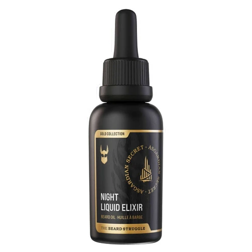 The Beard Struggle - Beard Growth Oil - Asgardian Secret, Gold Collection (1 Fl oz) - Night Liquid Elixir - Beard Oil for Men - Softens, Moisturizing, & Healthier Beard Growth