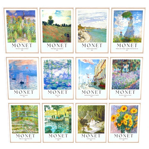 97 Decor Monet Poster - Monet Prints for Wall Decor, Monet Wall Art, Monet Water Lilies Artwork, Claude Famous Art Prints, Claude Classic Impressionist Pictures Monet Paintings (8x10 UNFRAMED)