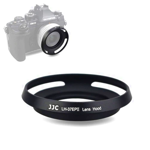 JJC 37mm Screw-in Lens Hood Shade for Olympus M.Zuiko Digital ED 14-42mm EZ and Panasonic Lumix G Vario 12-32mm ASPH on OM-D E-M10 III/II, DMC-GX85/GX850 - Black