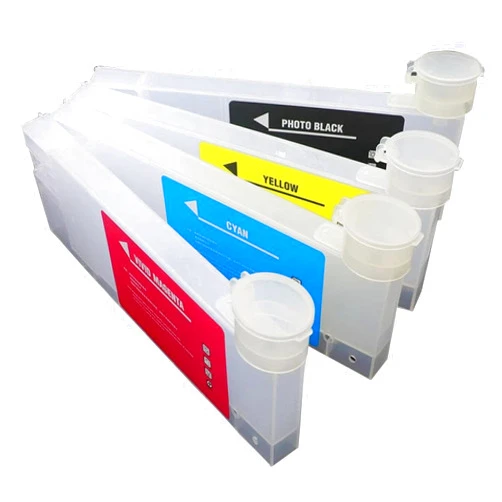 GFEJVDBI 220ml Empty Refillable Ink Cartridge with Funnel for Large Format Eco-Solvent Printers Compatible with Roland Mimaki Mutoh BN-20 BY20 33cm Length