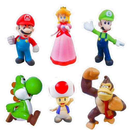 GeRRiT 6Pcs Mario Cake Toppers Mario Birthday Cake Decorations Super Bros Birthday Party Supplies