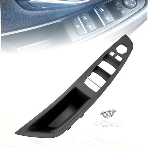 UCkasayfy Driver Side Door Handle Compatible with BMW 5 Series F10/F11/F18 2010-2016, Window Switch Armrest Panel Black