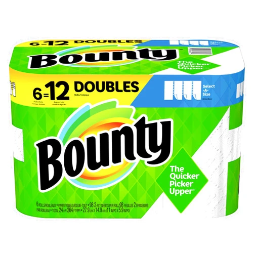 Bounty Select-A-Size Paper Towels, White, Big Rolls, 6 Count of 74 Sheets Per Roll, 6 Count (Pack of 1)