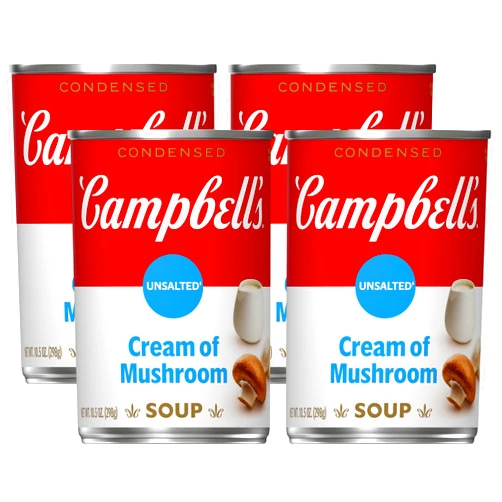 Campbell's Campbell’s Condensed Unsalted Cream of Mushroom Soup, 10.5 Ounce Can (Pack of 4)
