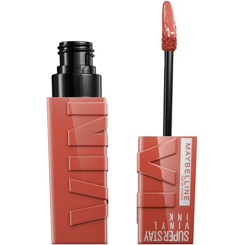 Maybelline Super Stay Vinyl Ink Longwear No-Budge Liquid Lipcolor Makeup, Highly Pigmented Color and Instant Shine, Punchy, Nude Lipstick, 0.14 fl oz, 1 Count