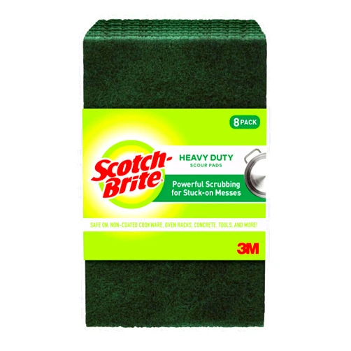 Scotch-Brite Heavy Duty Scour Pads, 8 Scouring Pads, Green Scrub Pads, Scouring Pad, Scrub Pads for Dishes, Best for Kitchen, Garage and Outdoors