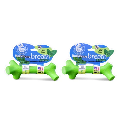 Pet Qwerks 2 Pack of Barkbone Breath Chew Stick Dog Toys, Large, for Aggressive Chewers, Made in USA