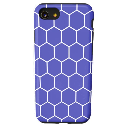 Patterns by M.Kokolo iPhone SE (2020) / 7 / 8 Honeycomb Geometric Hexagon Pattern | Periwinkle Purple Case