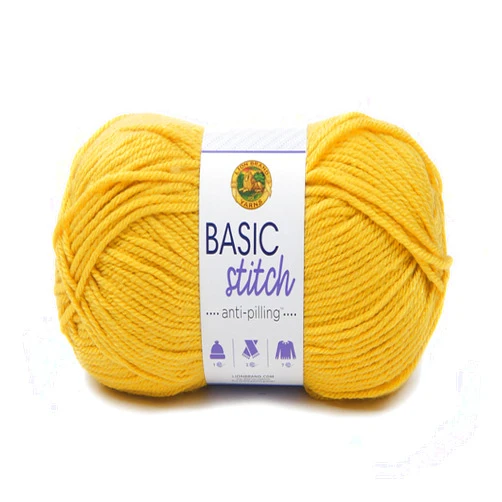 Lion Brand Yarn Basic Stitch Anti-Pilling Knitting Yarn, Yarn for Crocheting, 1-Pack, Mustard