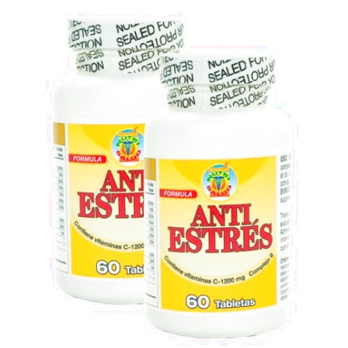 Nutrisalud Products Anti Estres Formula Natural. Tratamiento Natural para Combatir el estres y la ansiedad, Set de 2 frascos para 4 Meses. Recupere la Calma y tranquilidad.