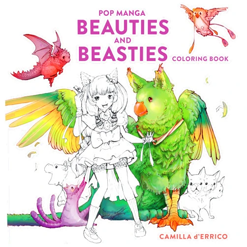 Camilla d'Errico Pop Manga Beauties and Beasties Coloring Book