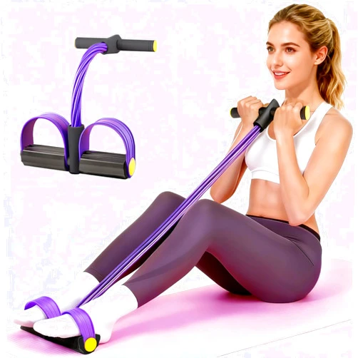 Spechance Pedal Resistance Bands with Handles, Upgrade 6-Tubes Manual Tension Training Pedal, Natural Rubber Foot Pedal Resistance Bands, Multifunction Fitness Bands for Abdomen, Waist, Arm, Leg