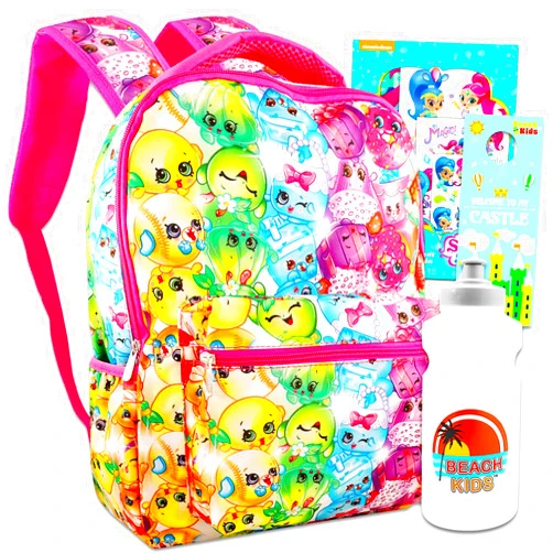 Nickelodeon Shopkins School Backpack Set for Girls, Kids - Bundle with 16