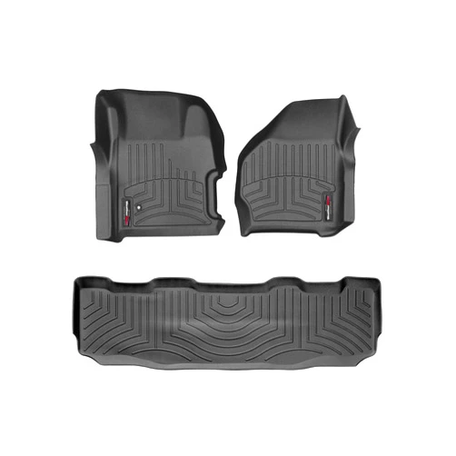 WeatherTech Custom Fit FloorLiners for Ford Super Duty - 1st & 2nd Row (441251-440022), Black