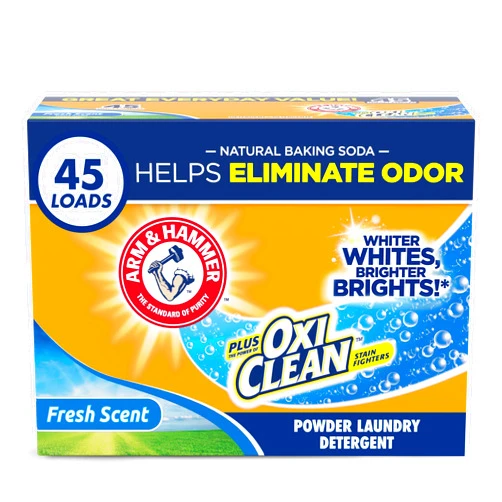 Arm & Hammer Plus OxiClean Powder Laundry Detergent, Fresh Scent, 45 Loads, 3.48 Pound (Pack of 1) - Package May Vary