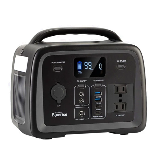 BLUERISE 320Wh Portable Power Station 320W LiFePO4 Power Station Backup Battery with 2 AC Outlet (Max 600W) Pure Sine Wave Solar Generator for Outdoors Camping Travel Home Emergency