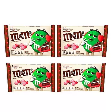 M&M'S M&Ms Black Forest Cake Valentines Day Candy - Pack of 4 Bags - 8 oz Per Bag - 32 oz Total - Bulk Seasonal M&Ms Candy