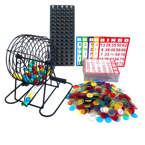 Yuanhe Deluxe Bingo Game Set-includes Metal Cage,500 Colorful Bingo Chips,100 Bingo Cards,75 Colored Balls,Plastic Masterboard,Great for Large Groups,Parties …