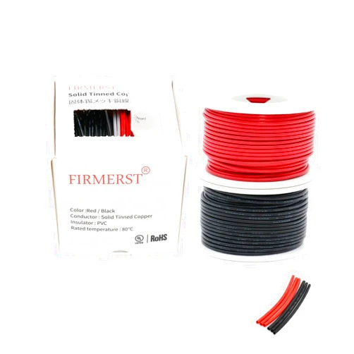 FIRMERST 20 Gauge 50 Feet Solid Core Tinned Copper Hook up Wire Kit - 2 Colors