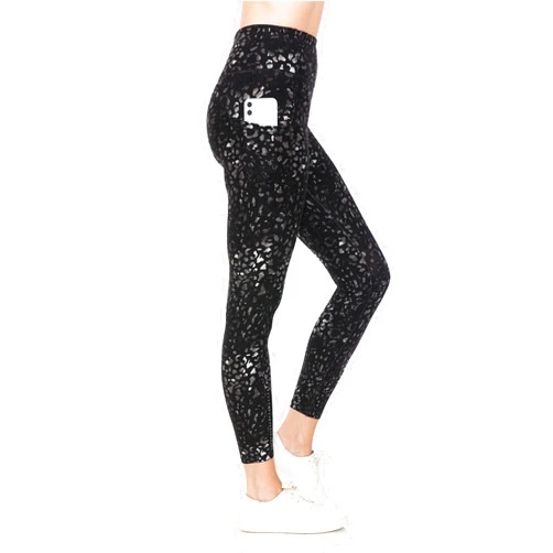 Leggings Depot Women's High Waisted Reflective Yoga Pants with Pockets Athletic Leggings