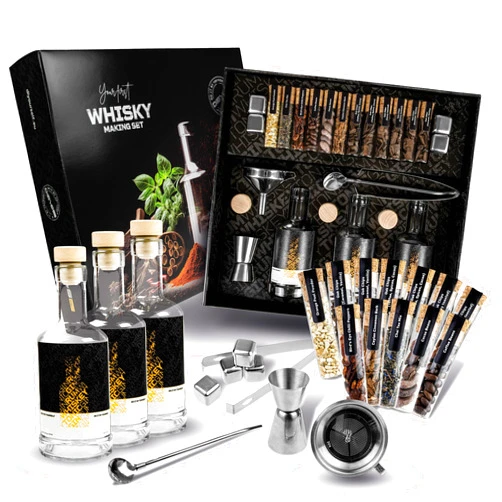 DIBYS Whiskey Making Kit | DIY Whiskey Infusion Kit with 12 Natural Botanicals & Accessories | Elegant Gifts for Whiskey Lovers | Do Your Own Whisky Set with 4 Recipe Cards | Tasting & Flavoring