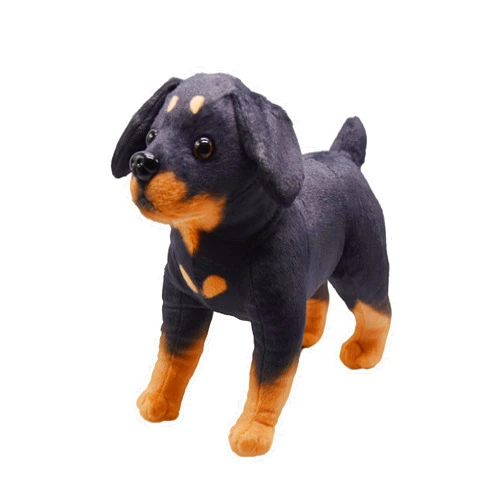 YONLIT Lifelike Rottweiler Dog Stuffed Animal Simulated Plush Puppy Toy Doll Super Realistic Black Dogs Act Like Real Excellent Gifts for Kids Birthday Party Dog Collection 12 Inches (Rottweiler)
