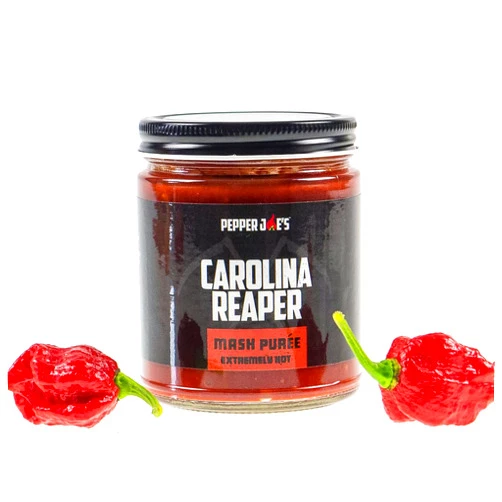 Pepper Joe's Carolina Reaper Mash – 9oz Jar of Extremely Hot Chili Pepper Puree – Fermented Reaper Pepper Mash for Cooking and Hot Sauce Making