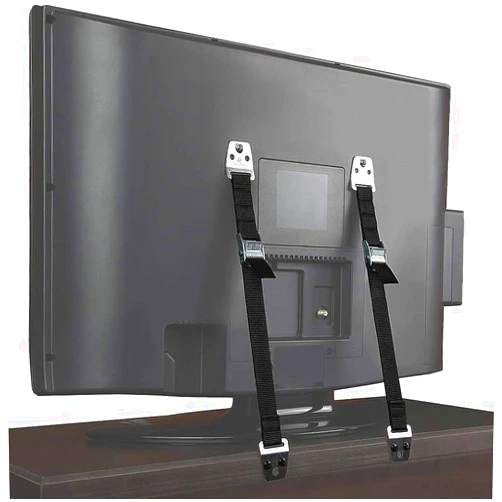 BOOTWO TV and Furniture Anti Tip Straps,Metal Heavy Duty TV Straps Child Safety,Adjustable Safety Furniture Wall Anchors for Baby Proofing Flat Screen TV,Dresser,Bookcase,Cabinets,No Plastic Parts,Pack of 2