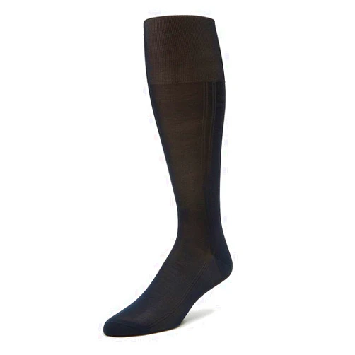 Bresciani Over-The-Calf Organzino Silk Men's Italian Dress Socks