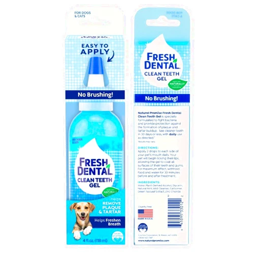 Naturel Promise Fresh Dental No Brushing Clean Teeth Dental & Oral Care Mint Gel for Pets, 4oz