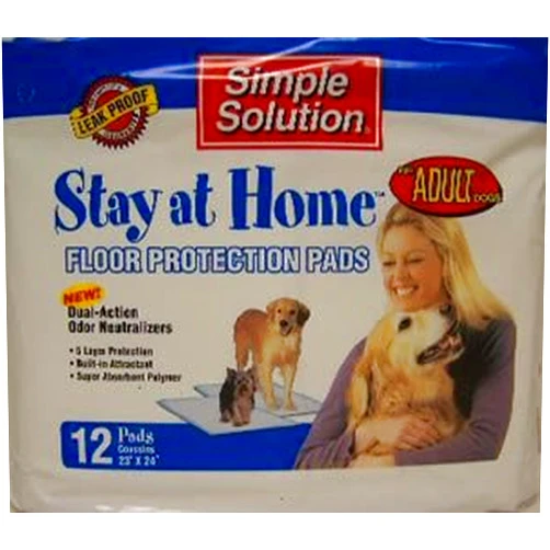 Bramton Simple Solution Stay at Home Floor Protection Adult Dog Pads (12 Pack)