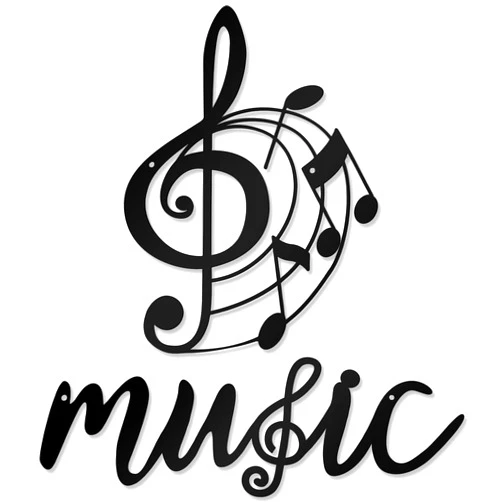 Zhengmy 2 Pieces Music Notes Wall Decor Metal Black Treble Clef Music Notes Wall Art Musical Hanging Note Sign Metal Decoration for Home Room Musical Studio Birthday Party