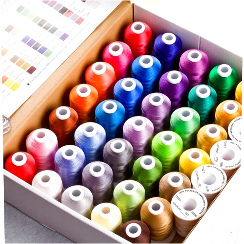 Simthread Brother 40 Colors 1100Y(1000M) Machine Embroidery Thread Big Spool Polyester Bright and Beautiful Colors for Brother Babylock Janome Singer Pfaff Husqvarna Bernina Machines